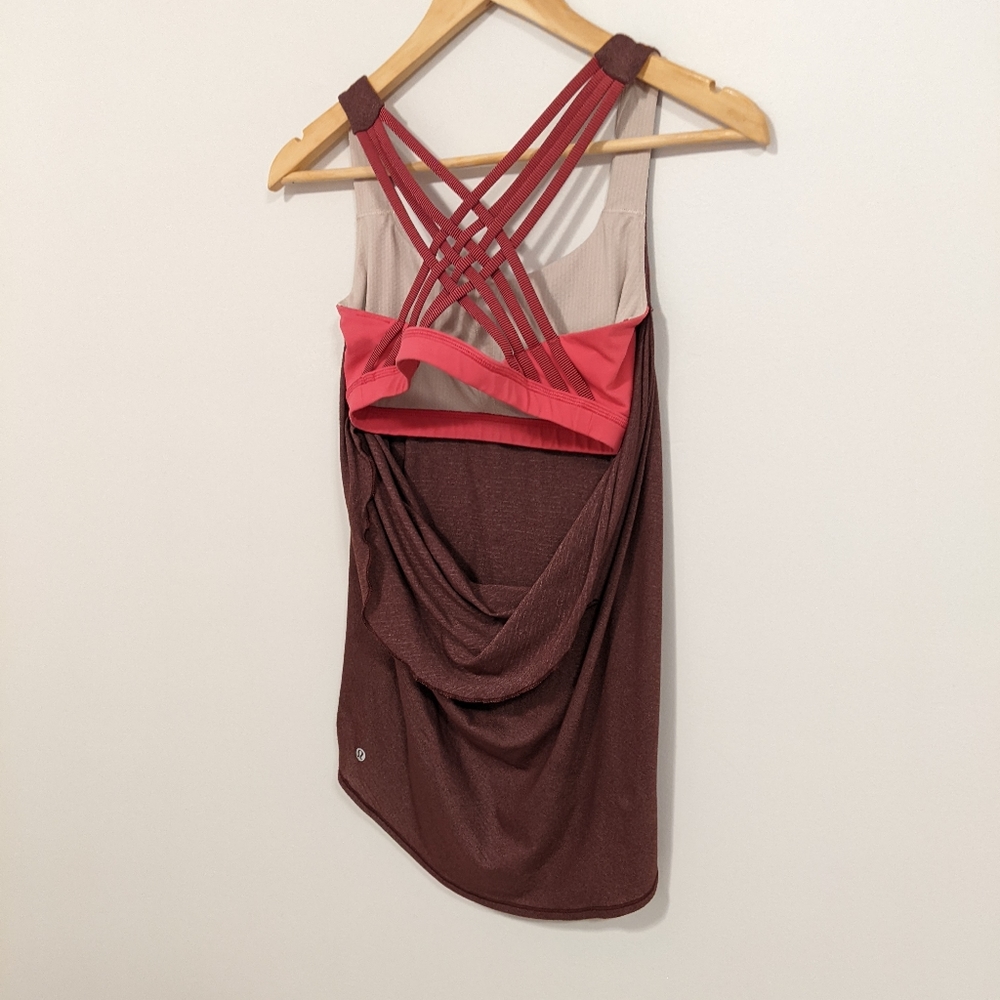 Lululemon Wild Tank Heathered Bordeaux Drama/Bon Bon Wee Stripe Bordeaux Drama 6 - Picture 14 of 16
